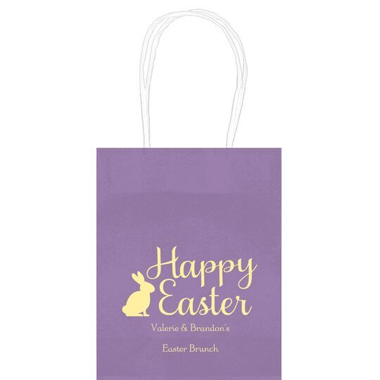 Script Happy Easter Bunny Mini Twisted Handled Bags